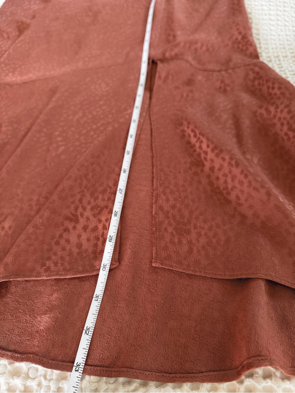 Madewell Cheetah Jacquard Bias Cut Midi Skirt Rust Satin Size 4 ND132 HO21 - Picture 11 of 11